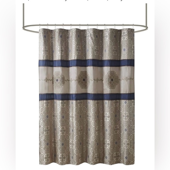 Madison Park Blaine Embroidered Shower Curtain 72x72 - Picture 4 of 7